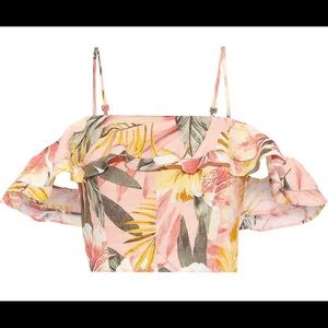 Joie Printed Linen Crop Top - Medium